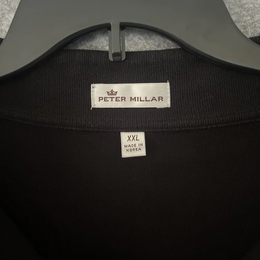 Peter Millar Quarter Zip Pullover Men's 2XL Black Casual Golf Hiking Outdoor